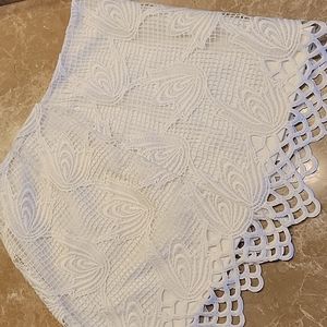 ASTR a-line off-white crocheted  skirt, M